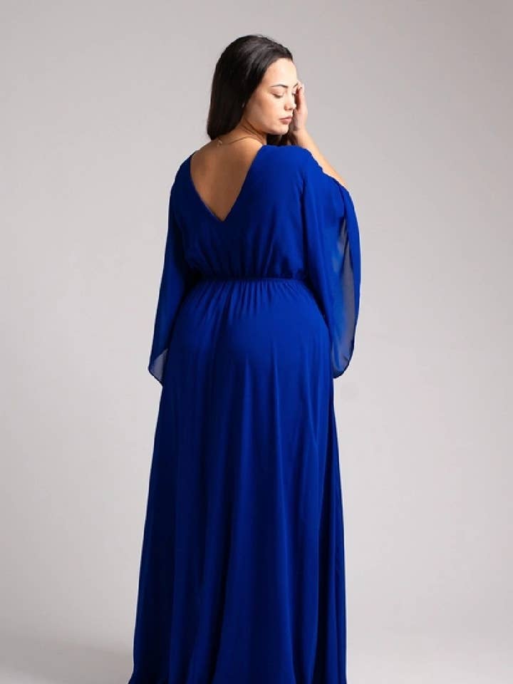 Eva & Lola - Epsilonn - Wholesale Gown - Women's - HM2290QS - Long fluid dress plus sizes3