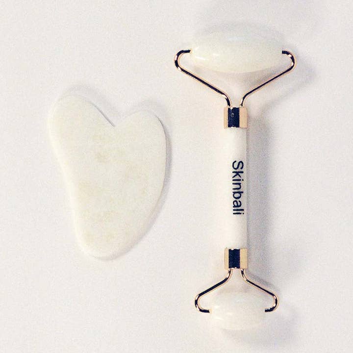 Jade Roller and Gua Sha Set for wholesale by Skinbali Rituals
