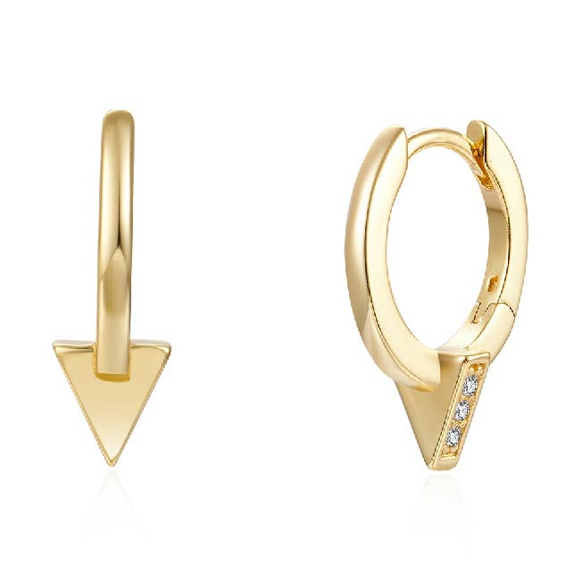 Long earrings/triangle hoop 11 mm plated for wholesale by Buganto