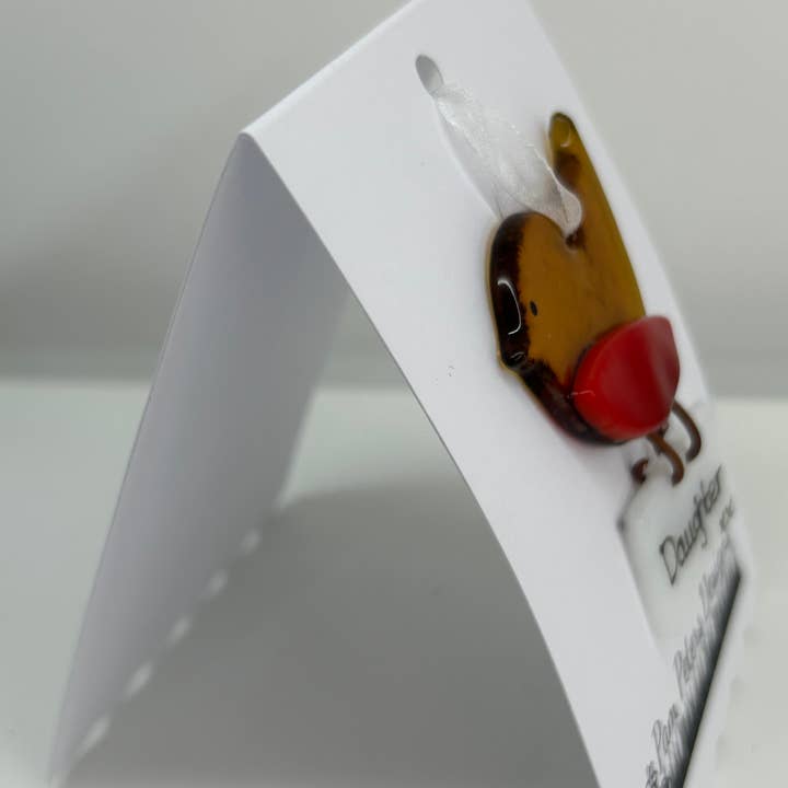 Pam Peters Designs – wholesale Ornament – Glass Robin with Letter - Mum