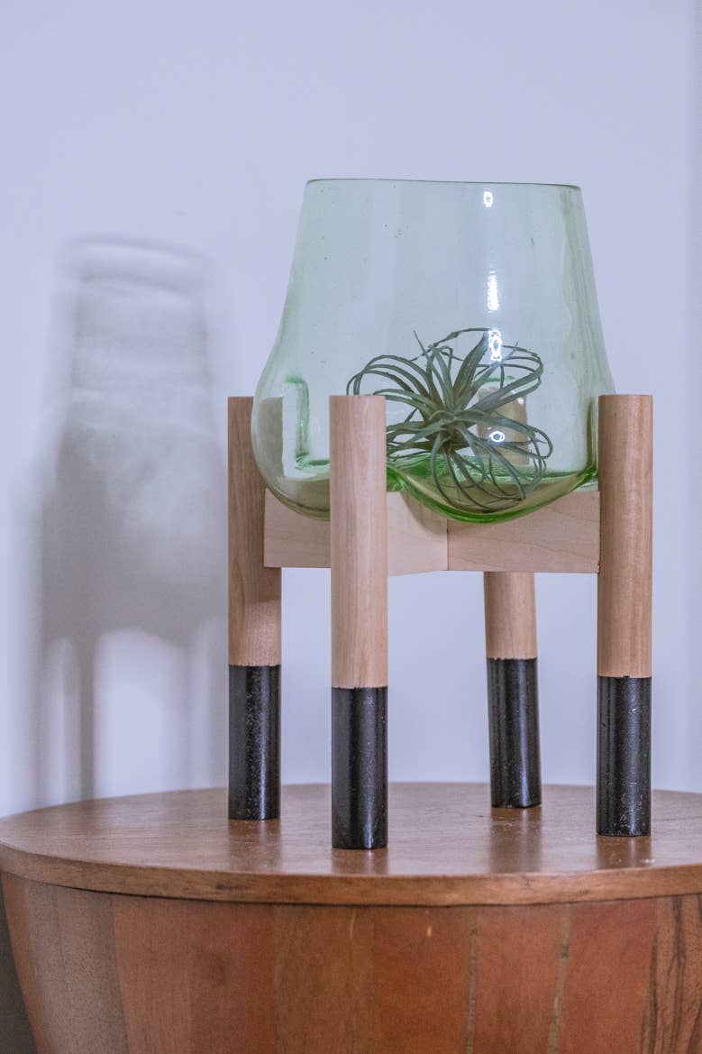 Hold on to Your Plants - Wholesale Terrarium - Handblown Glass Terrarium with Modern Stand3