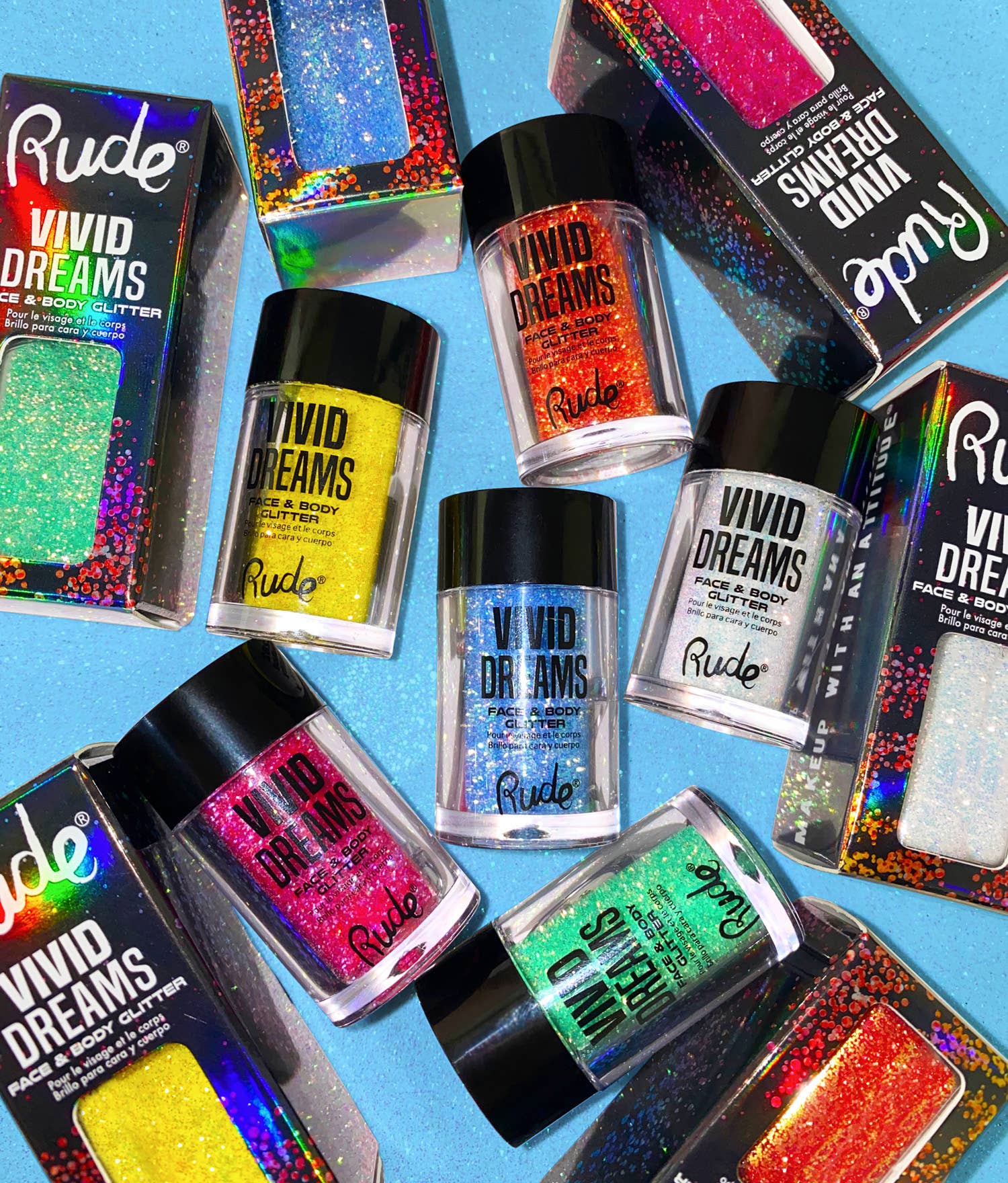 Rude Cosmetics - Wholesale Body Glitter/Shimmer - Vivid Dreams Face & Body Glitter3
