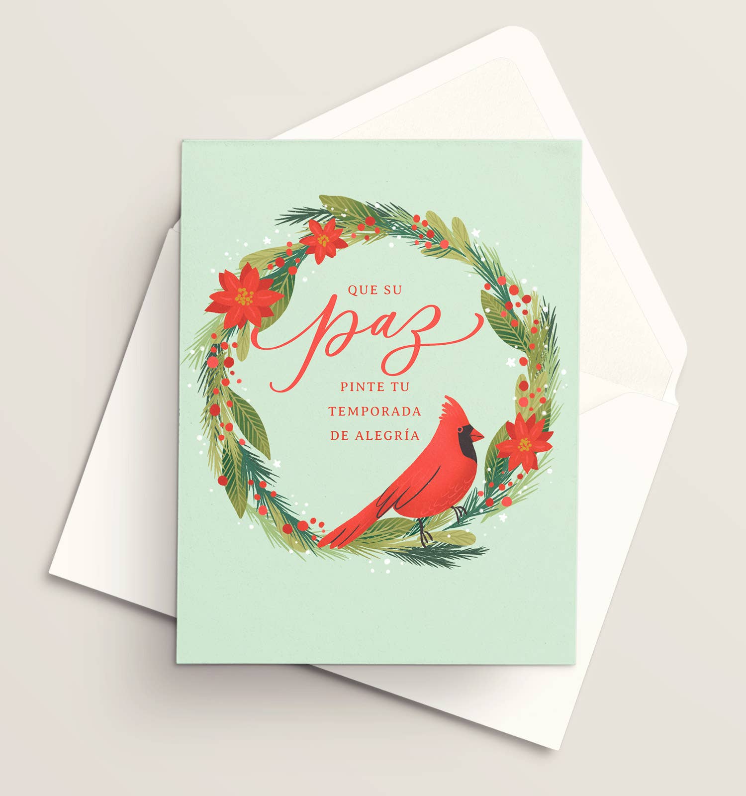 Vivi Furlong - Wholesale Christmas Card - Corona y cardenal | Tarjeta cristiana | Tarjeta hecha a mano | Tarjeta de fiestas | Tarjetas navideñas | Navidad 2025 | Basada en la fe0