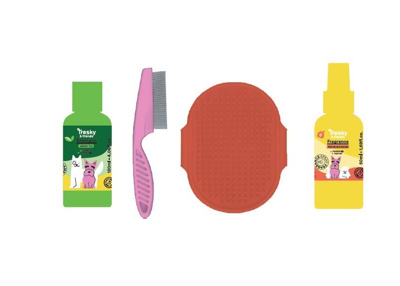 Aquarius Cosmetic SLU - Wholesale Pet Grooming Set - Dog - TRESKY & FRIENDS 4PCS GIFT SET3