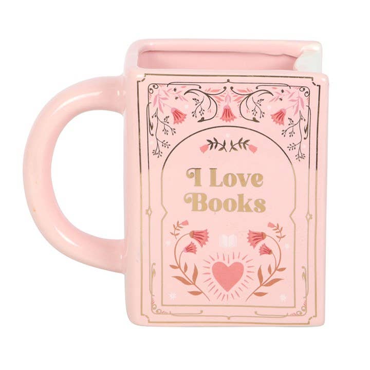 Something Different Wholesale - Wholesale Coffee Mug - I Love Books Pink Book Shaped Mug2
