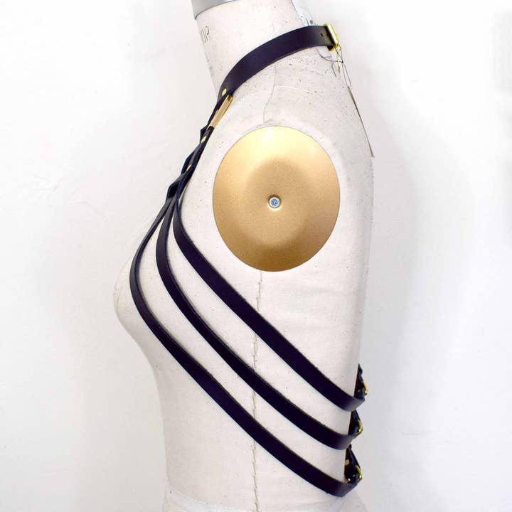 Love Lorn Lingerie - Wholesale Belt - Women's - Diedre Draped Leather Neck Harness3