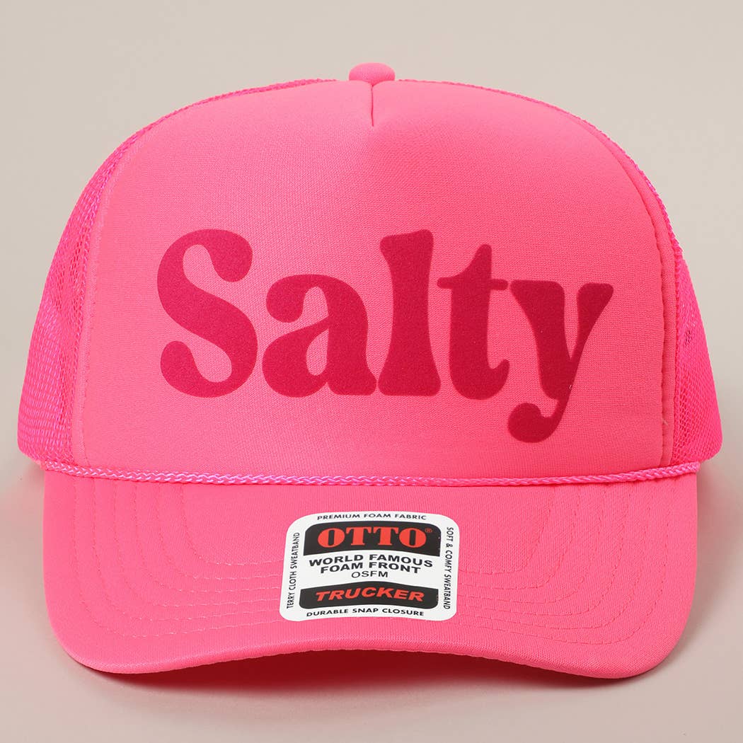 Fashion City – wholesale Trucker hat – Unisex – Salty Text Printed Mesh Back Foam Trucker Hat38