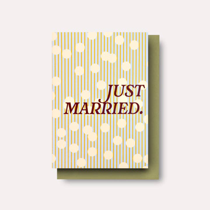 Confetti Just Married Card for wholesale by The Completist (No duties on USA orders!)