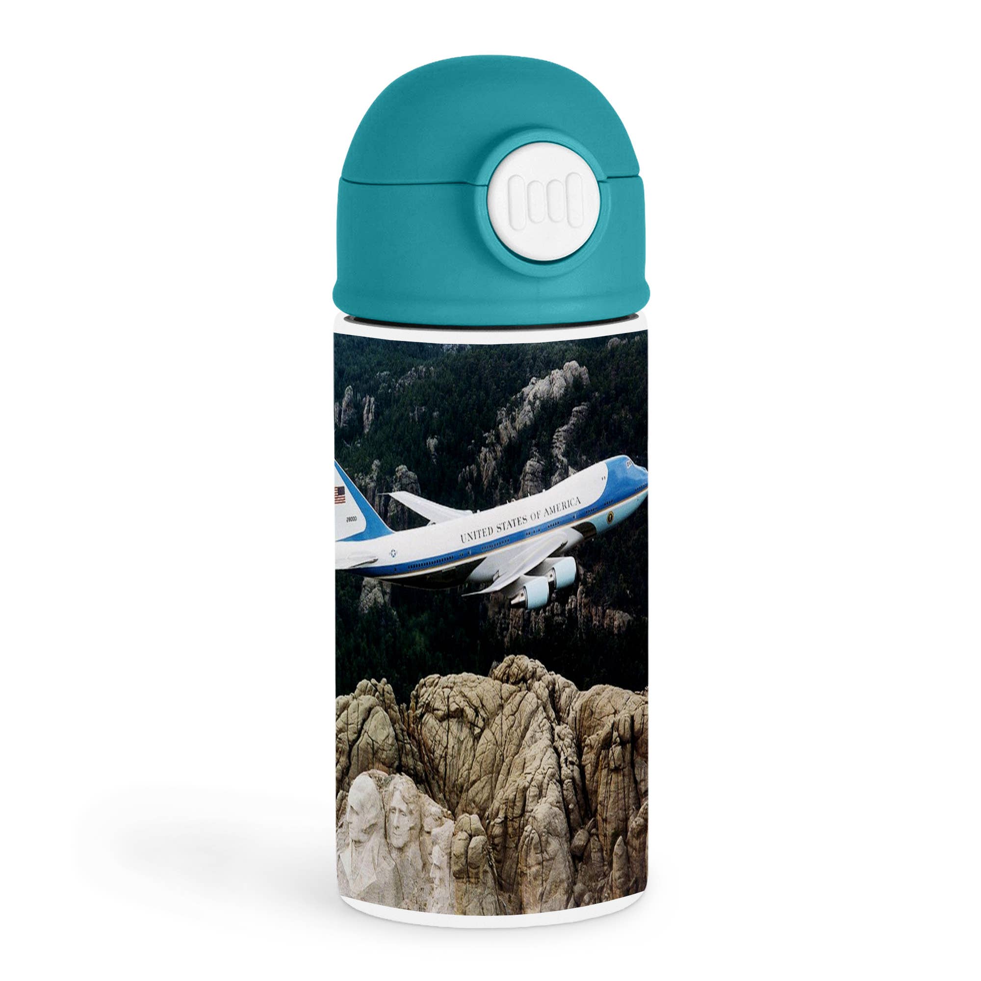 3dRose - Wholesale Water Bottle - 3dRose, Air Force 1 Flying Over Mount Rushmore.jpg, Kids Water Bottle0