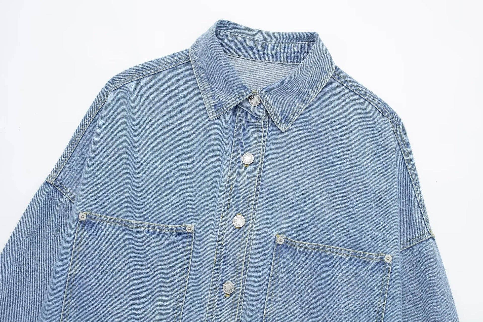 As Shown European Summer Denim Shirt Jacket  Chic  Cool for wholesale on Faire6