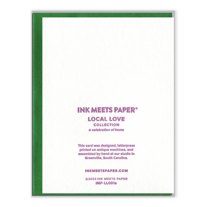 INK MEETS PAPER - Wholesale Friendship Card - Love from GVL - Friendship + Hello card - Local Love