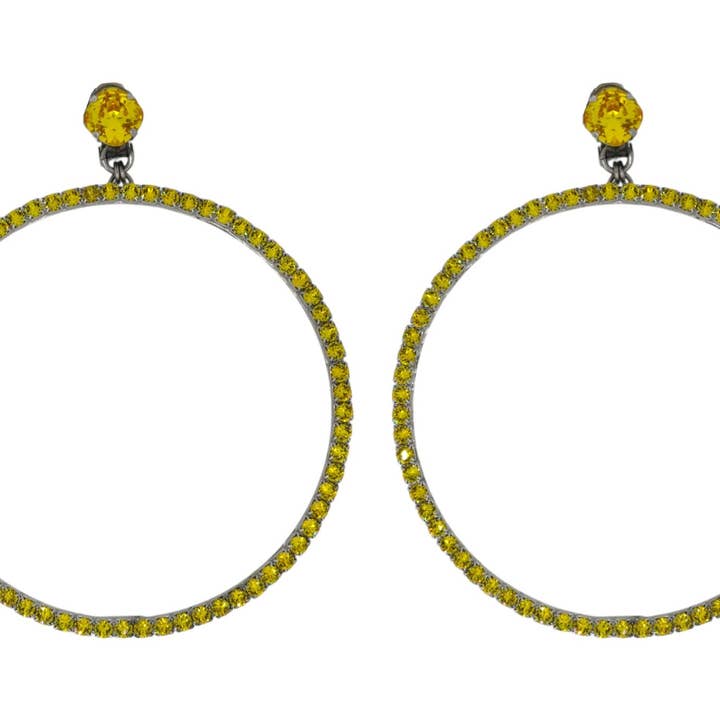 Les grandes boucles d'oreilles jaunes en platine (clip) pour la vente par VICKISARGE