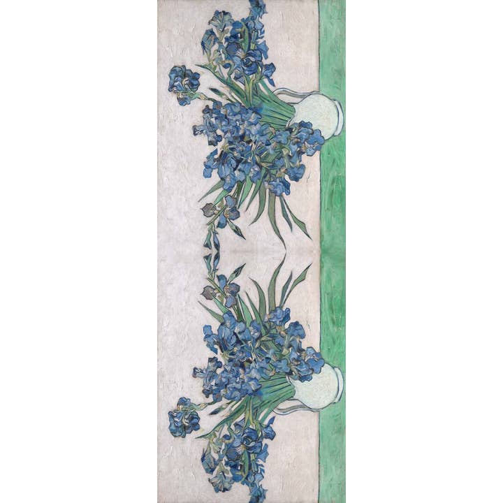 Blue Iris Still Life Merino Wool Scarf for wholesale by Namaskar Australia