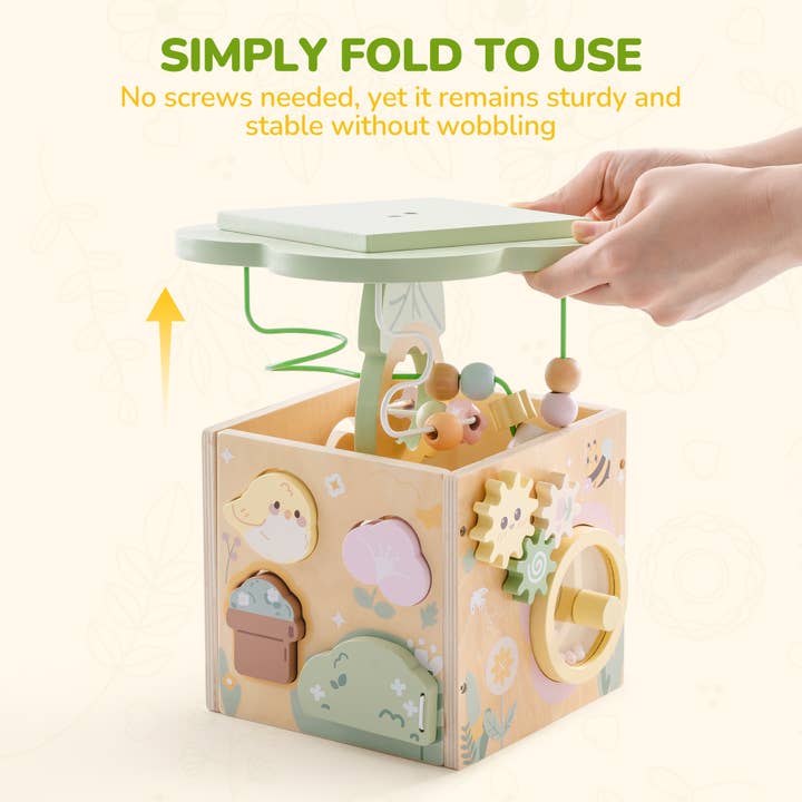 Robud & Mewoofun Official Store - Wholesale Wood Toy - Kids - Robud Wooden Activity Cube Montessori Toys Educational Toy3