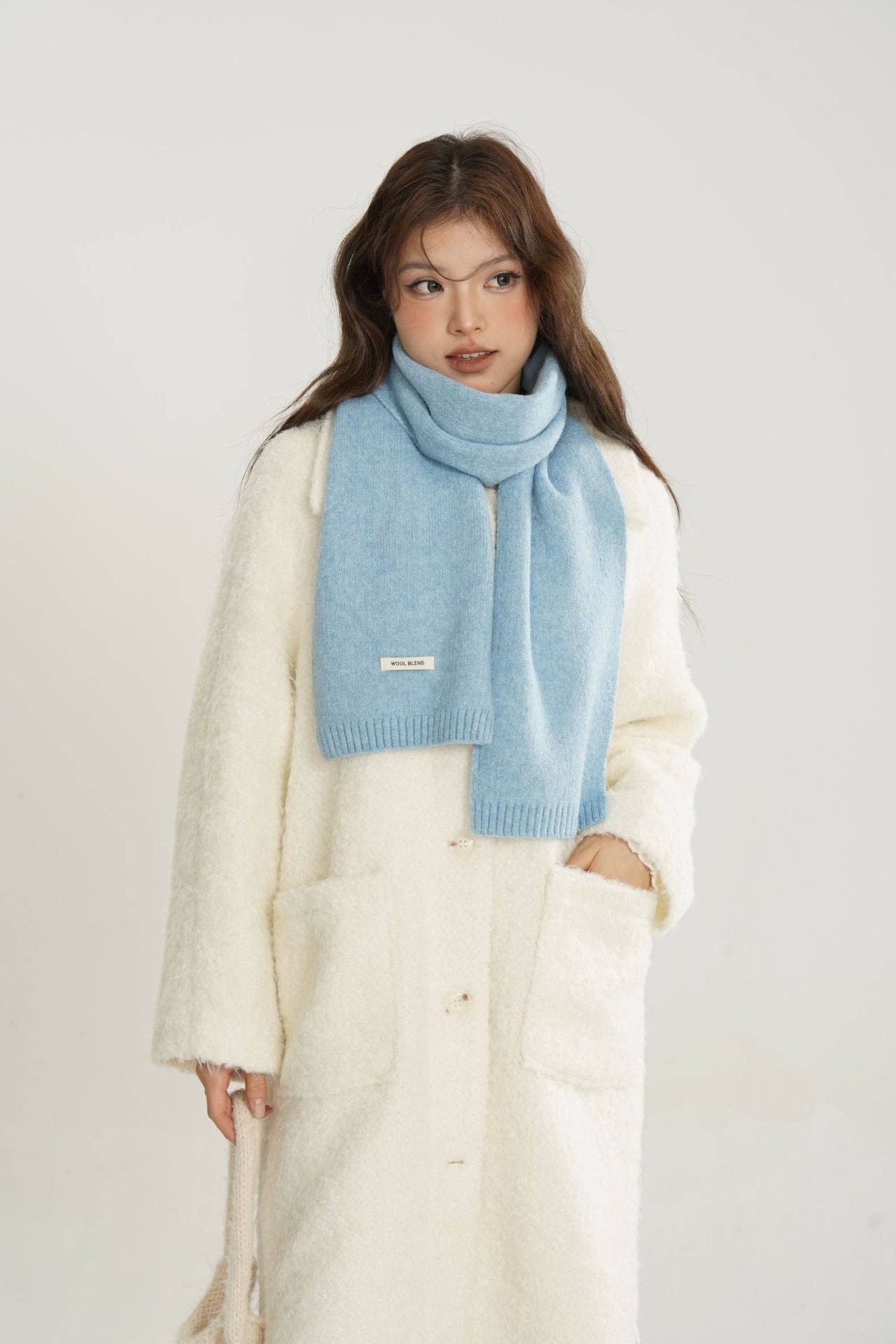 VividLux - Vente Écharpe – femme - Écharpe Enveloppante Unie Confortable13