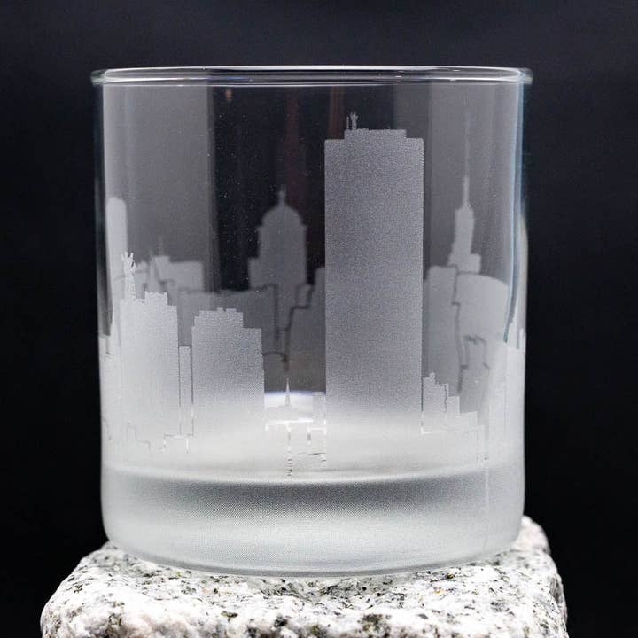 Buffalo, New York Skyline Rocks Glass for wholesale by Urban & Etched