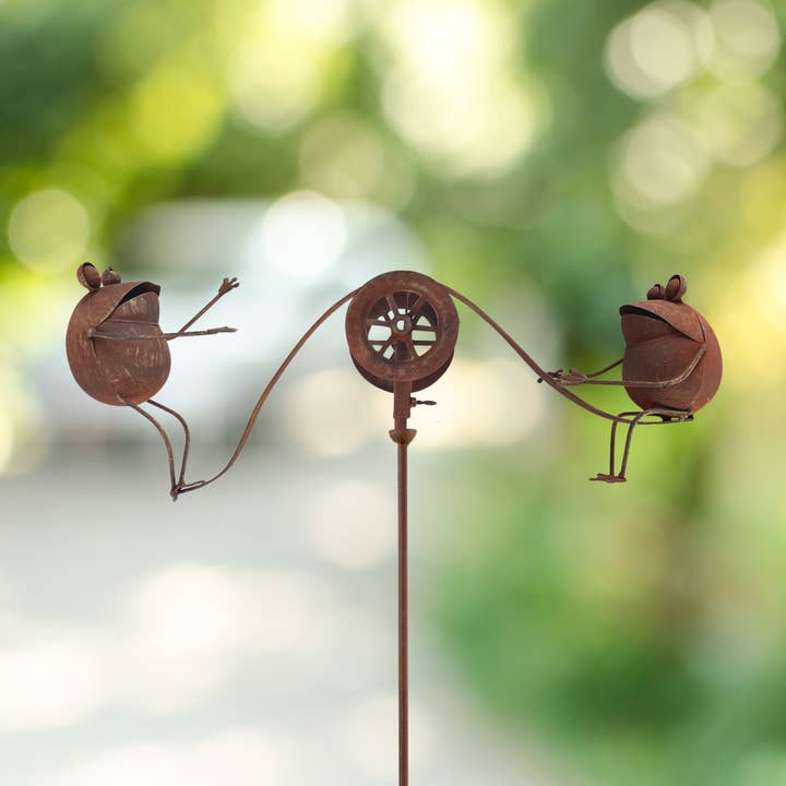 Plump Frogs Balancer Garden Stake - 44" for wholesale by RCS Gifts