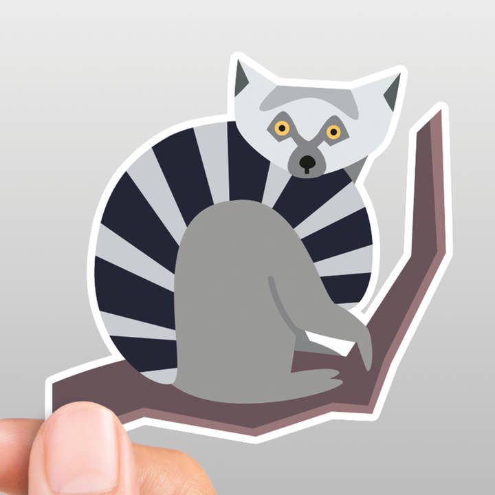 Lemur Matte Die-Cut Vinyl Eco-Friendly Sticker for wholesale by Mint Parcel