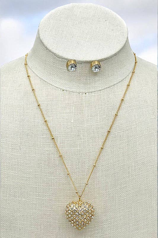 Andrea Bijoux - Venta al por mayor Juegos de joyas - Conjunto de collar con colgante en forma de corazón en capas1