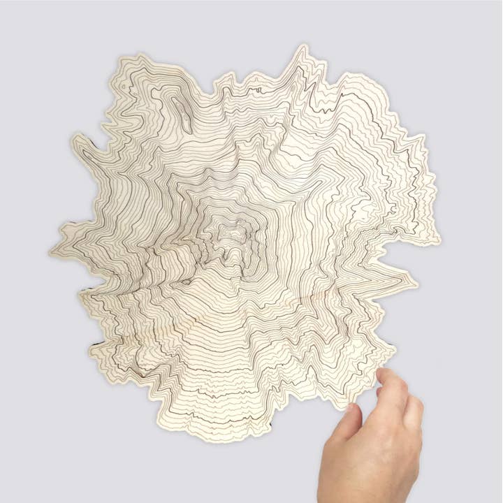 Mt Hood Topography Arte mural de madera para venta al por mayor de SML | Simple Modern Living