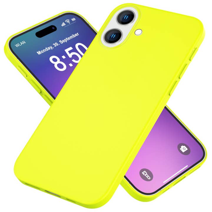 NALIA Bonte Neon Siliconen Hoes voor iPhone 16 Plus - Antislip Telefoonhoes in Intense Kleur voor wholesale door SchnappFreude