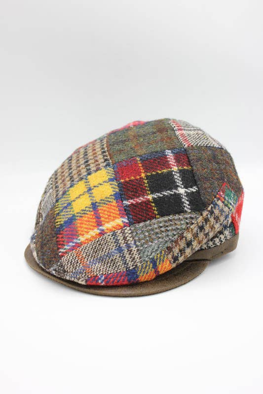 HO41M – Multi Harris Tweed Patchwork Newsboy Cap – Italy for wholesale on Faire