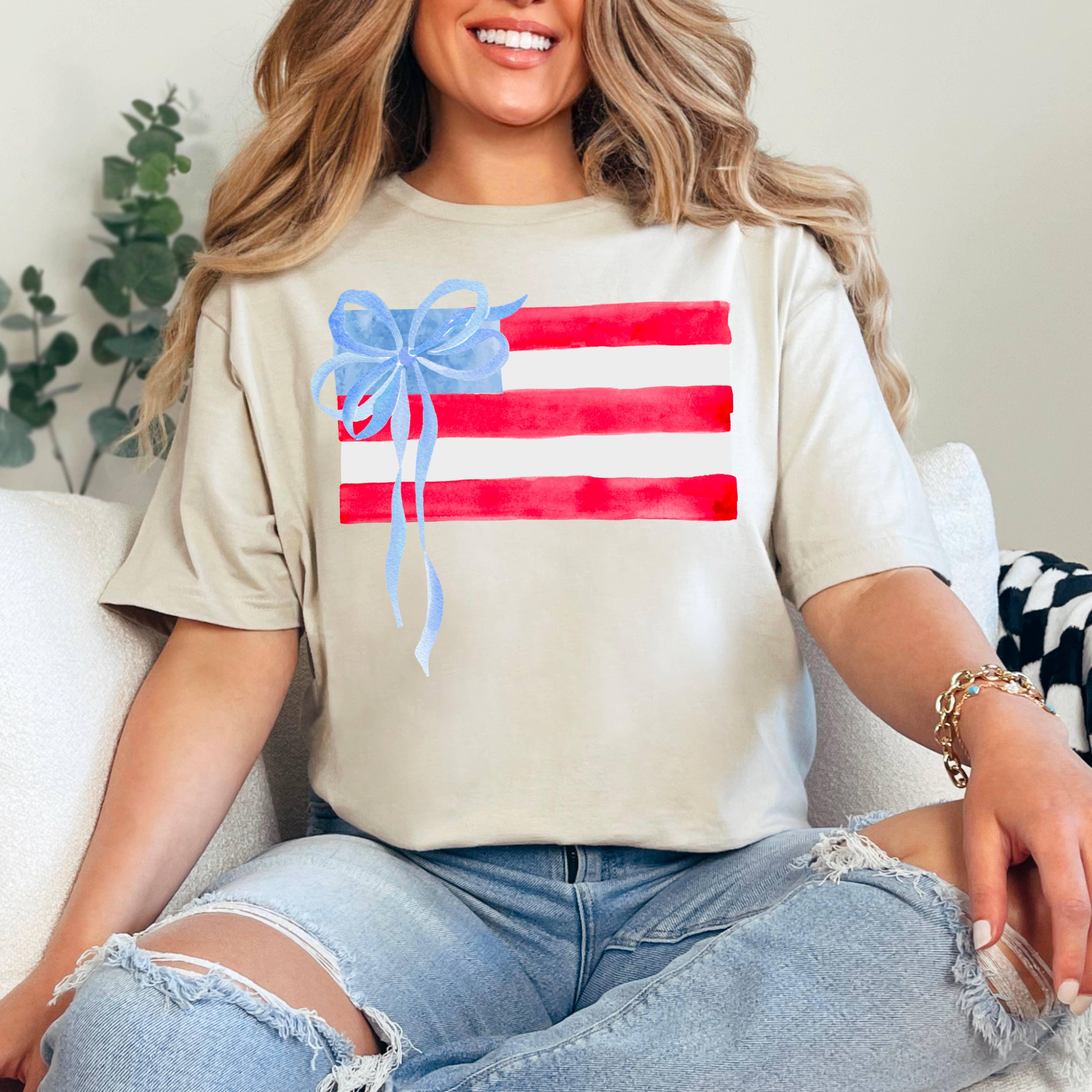 Shoppe SHC – wholesale T-shirt (graphic) – women's – Coquette American Flag | July 4th Graphic Tee | Gildan5