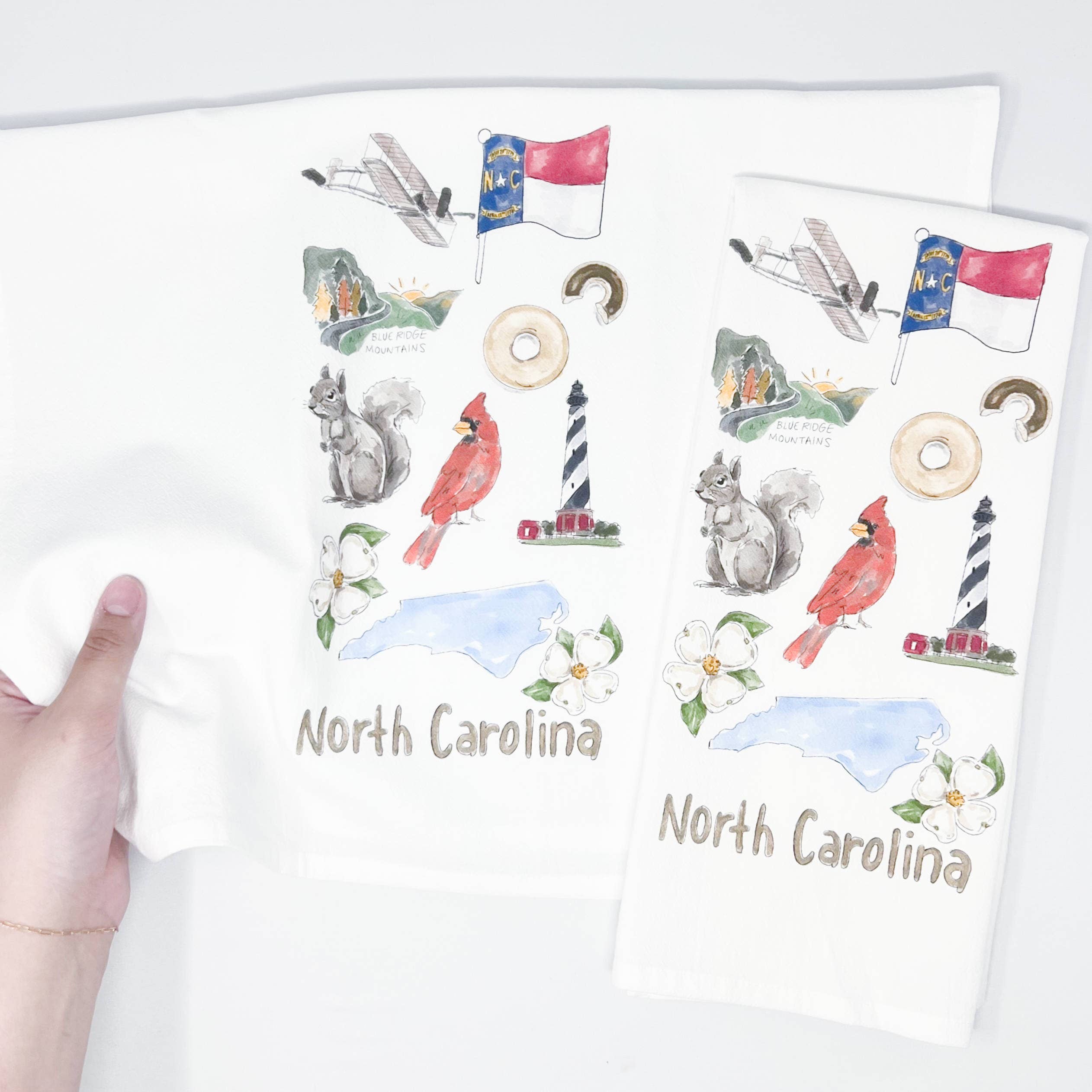 Home Malone - Wholesale Tea towel - North Carolina Icons Tea Towel1