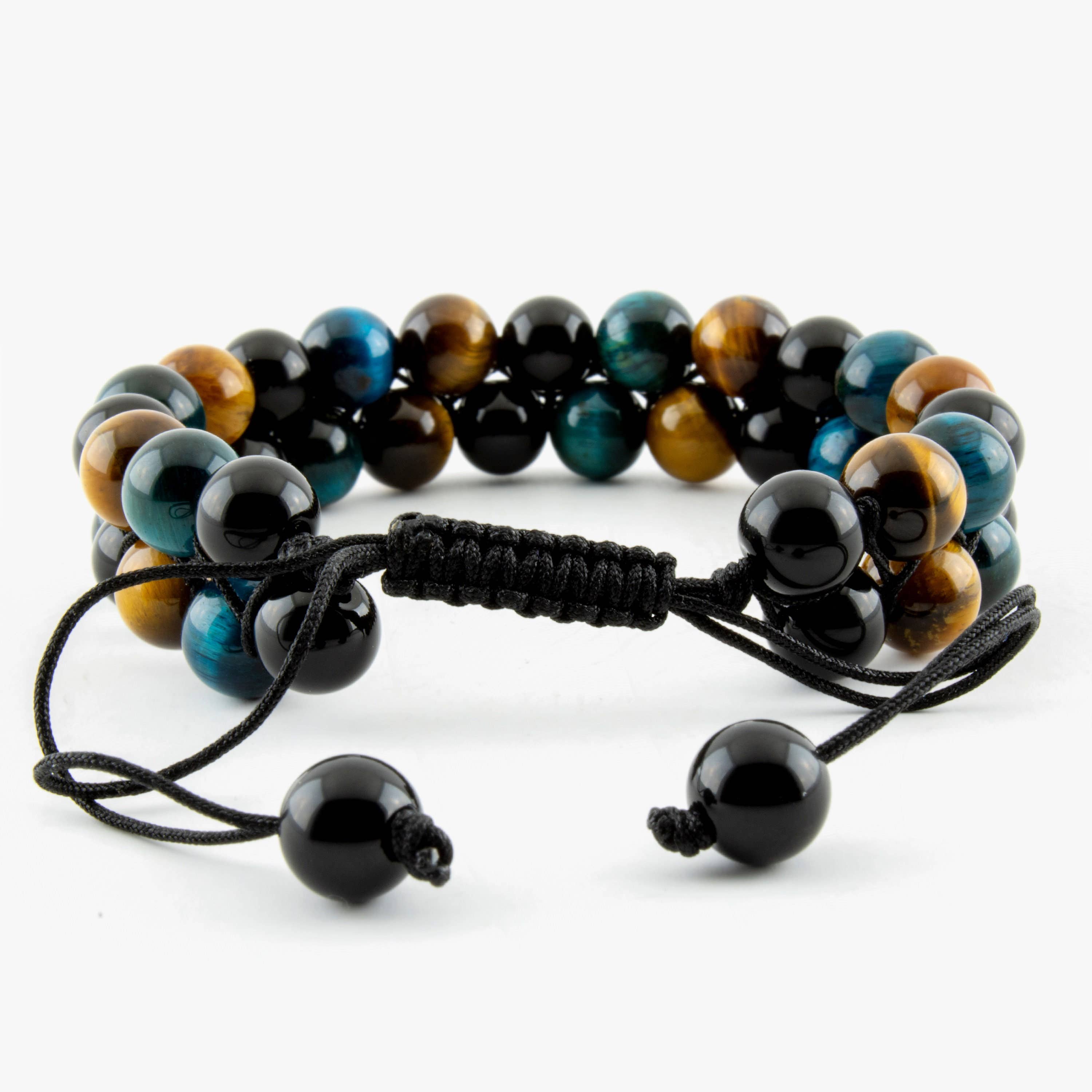 Mana Gallery – Engroshandel Perlearmbånd – Dobbeltlags blåt tigerøje, brunt tigerøje6