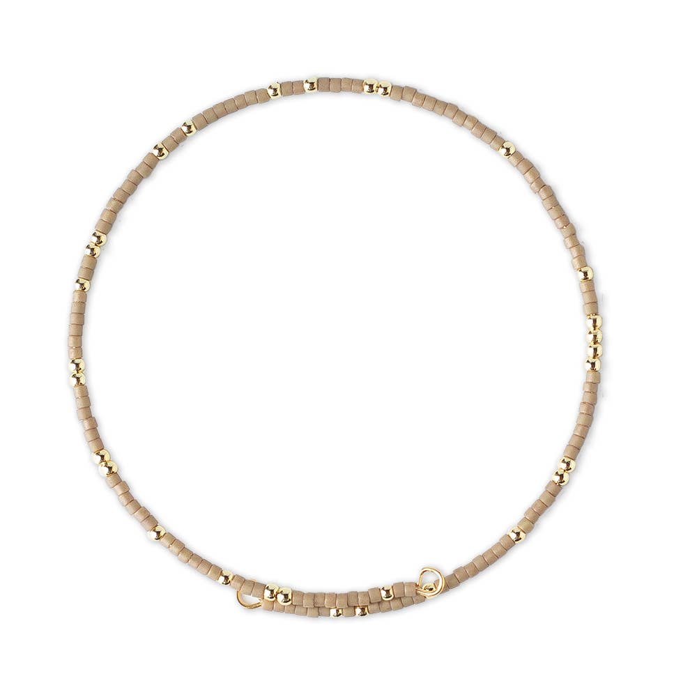 Lenny & Eva - Wholesale Beaded Bracelet - Confetti Beaded Bangle-Mocha, Delicate Stacking Bracelets1