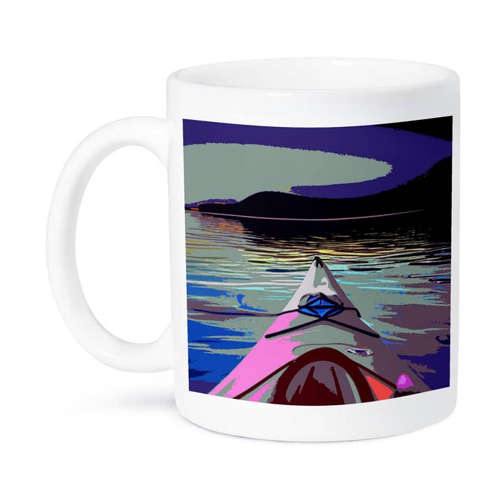 3dRose – Großhandel Kaffeebecher – 3dRose, Cooles, lustiges, künstlerisches Kajak-Design mit Kajakboot auf dem Wasser, Tasse8