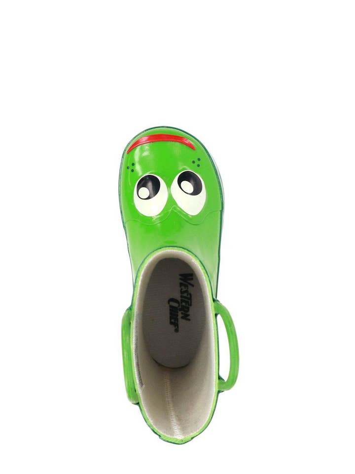 Kids Fritz Frog Rain Boot - Green for wholesale on Faire