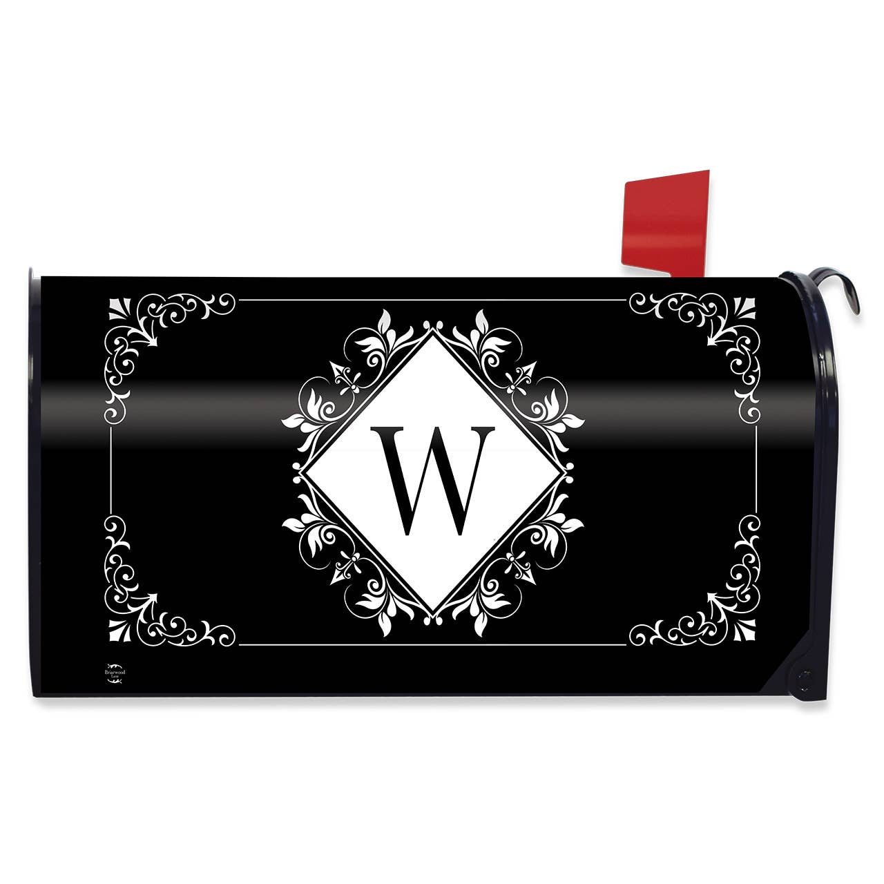Briarwood Lane - Wholesale Mailbox - Black and White Monogram W Mailbox Cover0