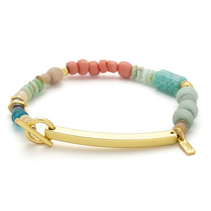 Hidden Message Bracelet - Crushing It/Amazonite/Gold for wholesale by Scout Curated Wears