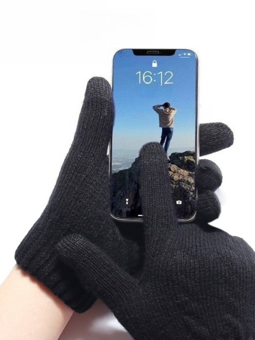 Funkyrel® Atzbranding Limited – Großhandel Handschuhe – Damen – Gloving - Doppellagige Touchscreen-Strickhandschuhe7