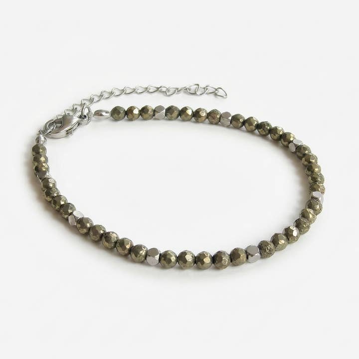 Pyrite Bracelet Silver for wholesale by Blue Buddha Jewelry
