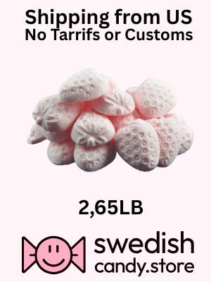 Franssons Foam Strawberries/Marshmallow Strawberries 2.65LB Swedish Candy for wholesale by Swedishcandy.store US