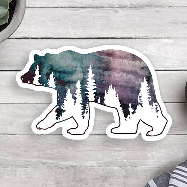 Bear Tree Akvarell Vinyl Klistermärke för wholesale av Expression Design Co