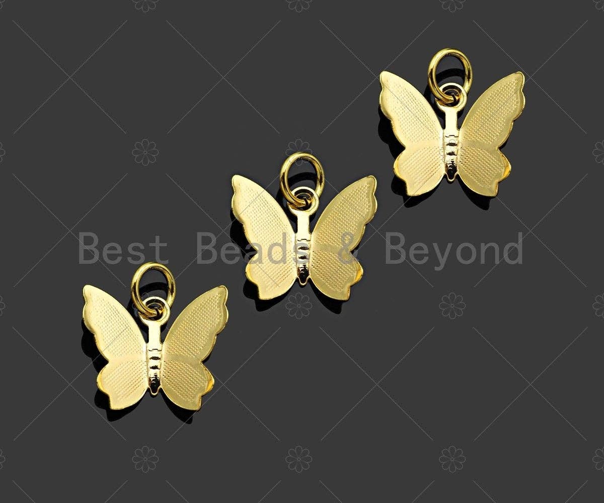 BestBeads&Beyond - Wholesale Individuele bedel/hanger - Vlinderhanger bedel, 14K gold filled vlinderbedel, hanger voor ketting of armband, 13x11 mm, Sku#ZX290