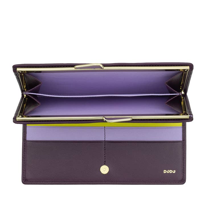 dudu - Venta al por mayor Cartera - Mujer - Cartera de Cuero para Mujer Grande Dudu con Cierre de Click en Púrpura Oscuro3