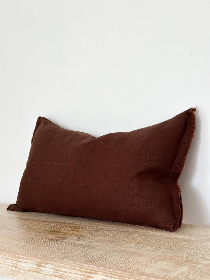 Esmee Linen Cushion Cover 50x30 - Dark Brown for wholesale by Ellenvale Trade
