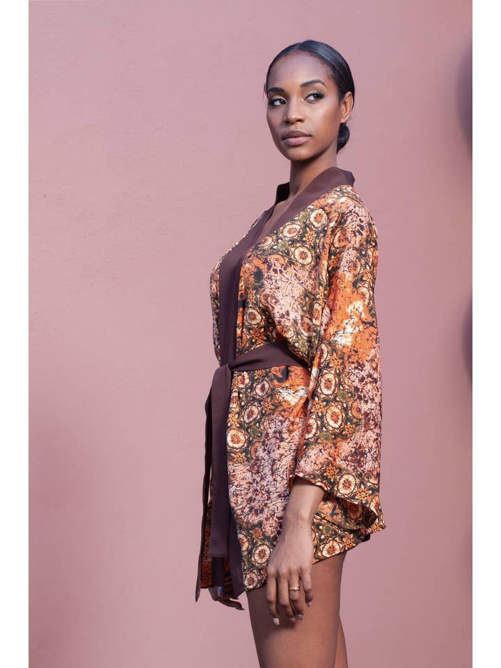 REMOVED BRAND - Wholesale Kimono - Women's - Japanese style kimono brown1