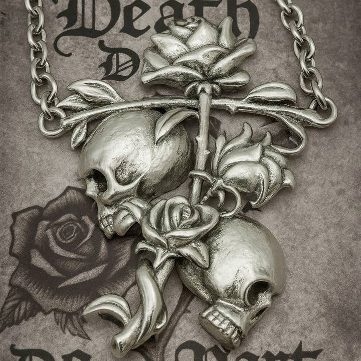 Controse - Wholesale Halskettinghanger - Controse Til Death Do Us Part - Schedels met rozenketting2