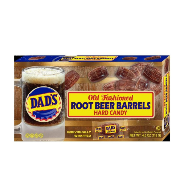 Grandpa Joe's Candy Shop – wholesale Boiled sweets – Dad's Root Beer Barrels Theater Box, 4oz, 12ct0