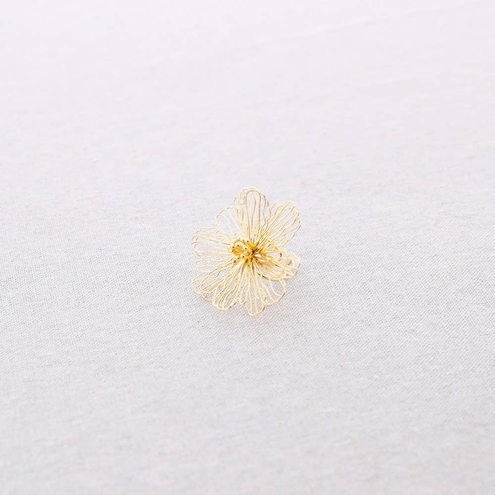 silver Filigree Flower Steel Ring for wholesale on Faire2