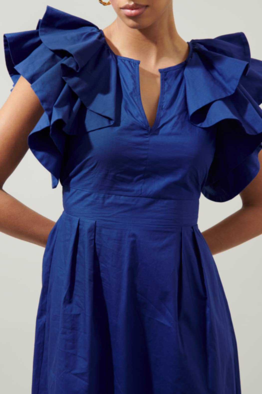 Sugarlips - Wholesale Dress - Women's - Santana Ruffle Sleeve Tie Back Midi Dress3