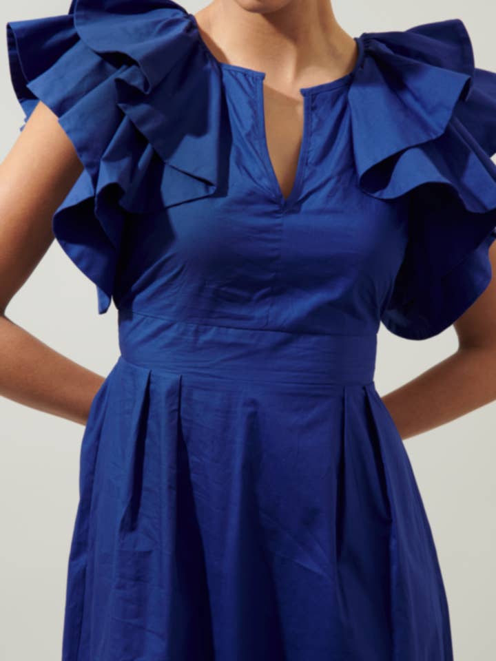 Sugarlips - Wholesale Dress - Women's - Santana Ruffle Sleeve Tie Back Midi Dress3