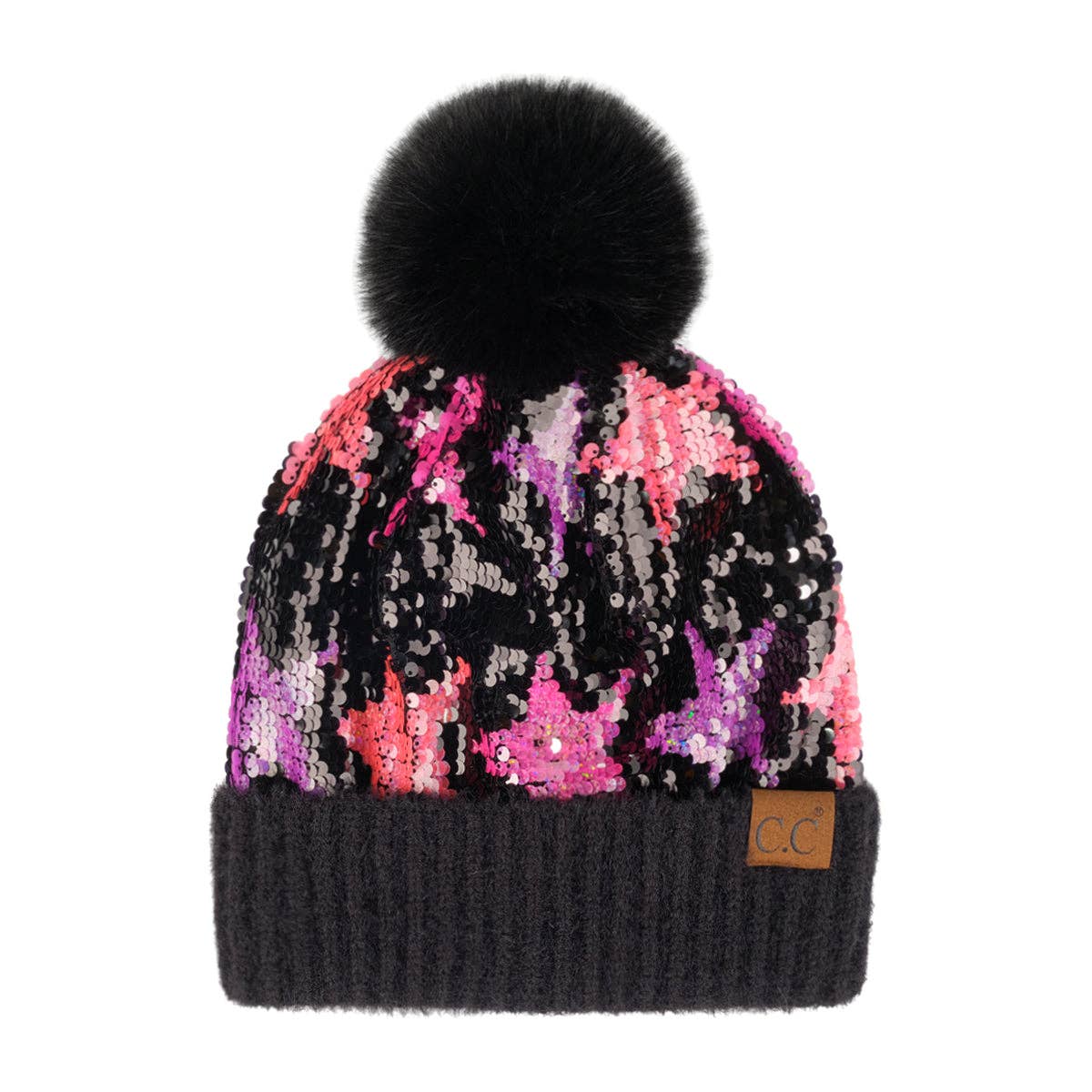 Truly Contagious - Wholesale Beanie - Dames - CC Pom muts met pailletten en pailletten (HTE0012) (HTE0017)7