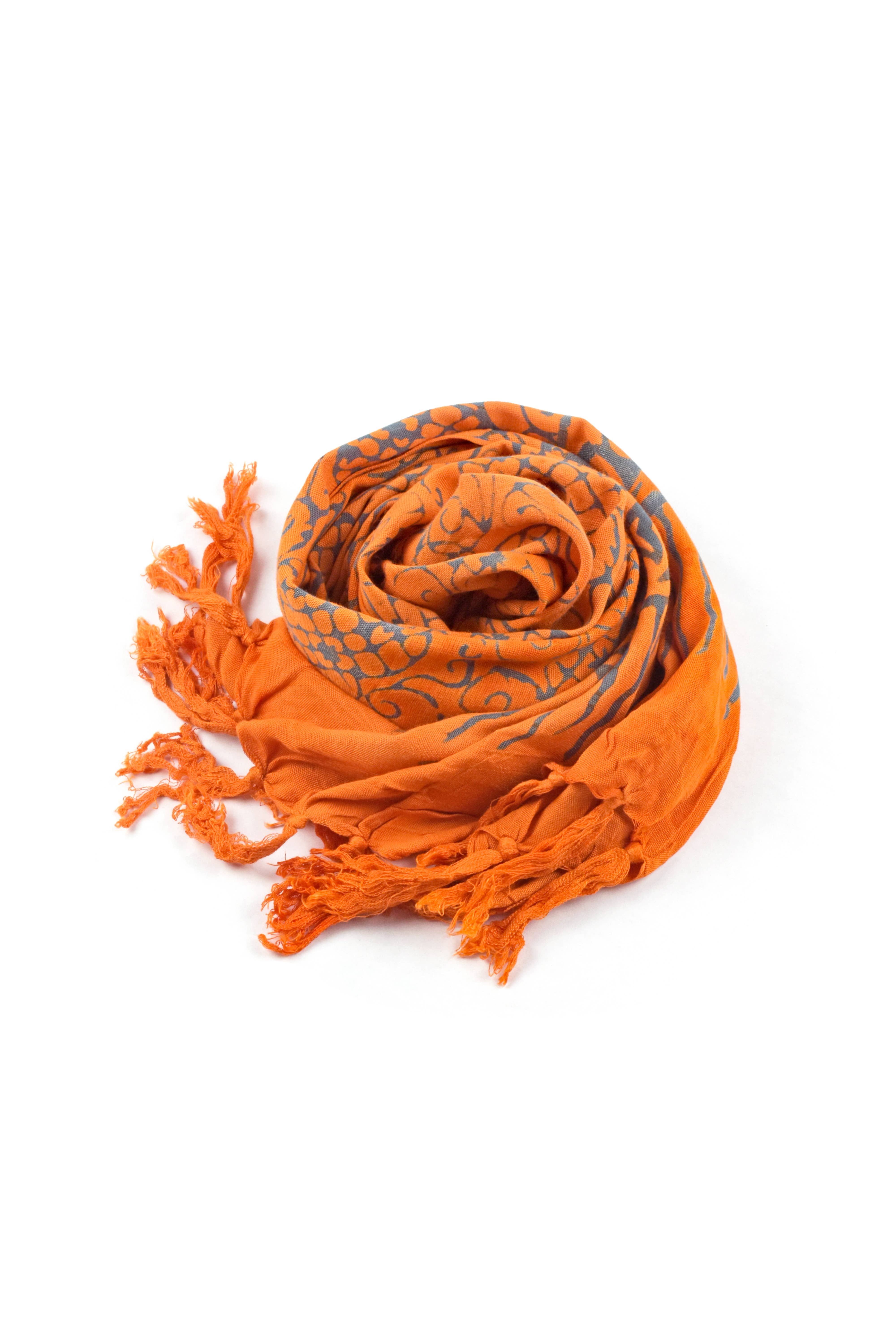 Nusantara Inc. - Wholesale Scarf - Women's - Rayon Batik Scarf - 98781 A-C (Knotted  Fringe)1