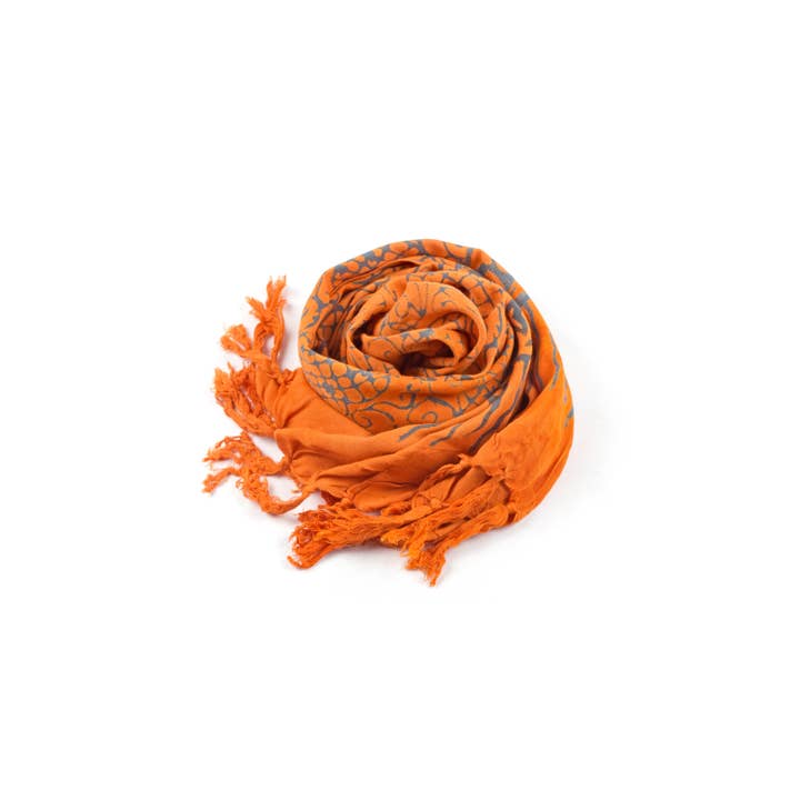 Nusantara Inc. - Wholesale Scarf - Women's - Rayon Batik Scarf - 98781 A-C (Knotted Fringe)1